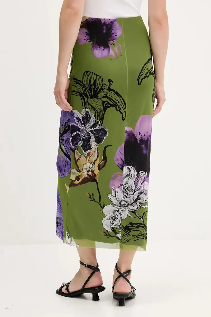 gonna TULLEFLOWERS colore verde 25WWFK03 miniatura 3