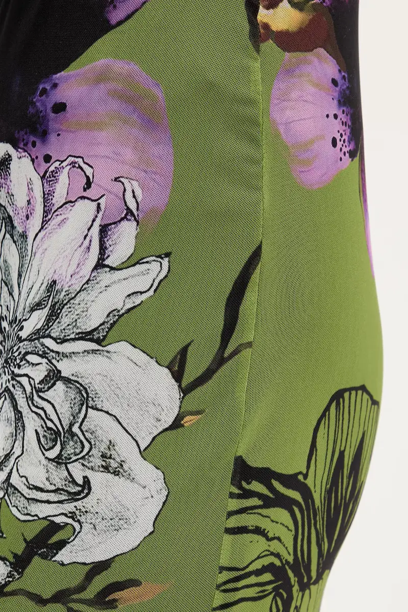 gonna TULLEFLOWERS colore verde 25WWFK03 miniatura 4