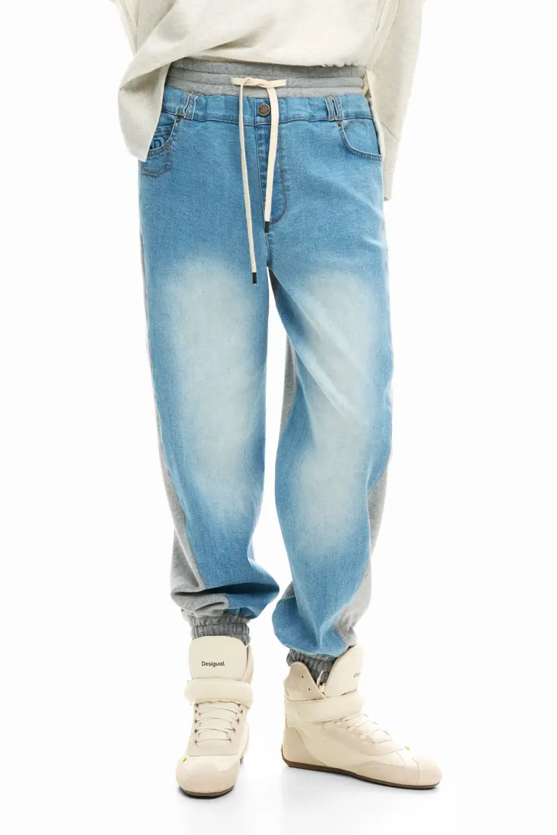 Jogger in denim BLUE miniatura 2