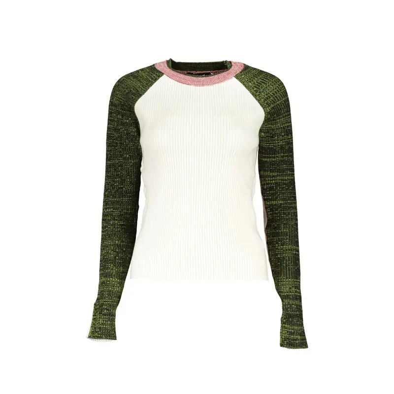 Maglia Donna Bianca con Dettagli a Contrasto Bianco