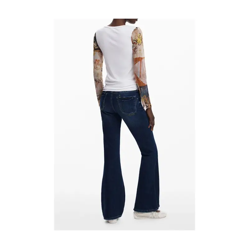 Desigual Maglia Donna Bianca con Dettagli a Contrasto miniatura 2