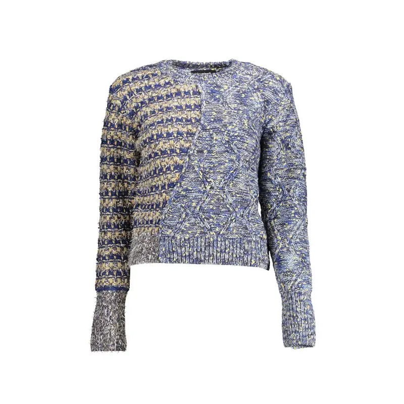 Maglia Donna Blu Dettagli a Contrasto