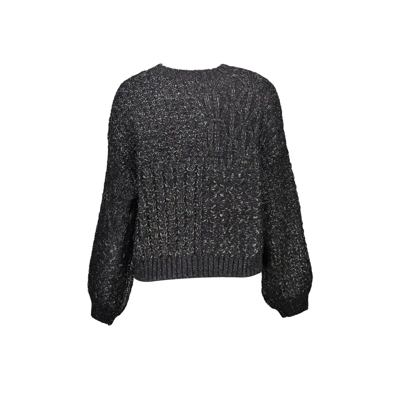 Maglia Donna Nera con Dettagli a Contrasto Nero miniatura 2