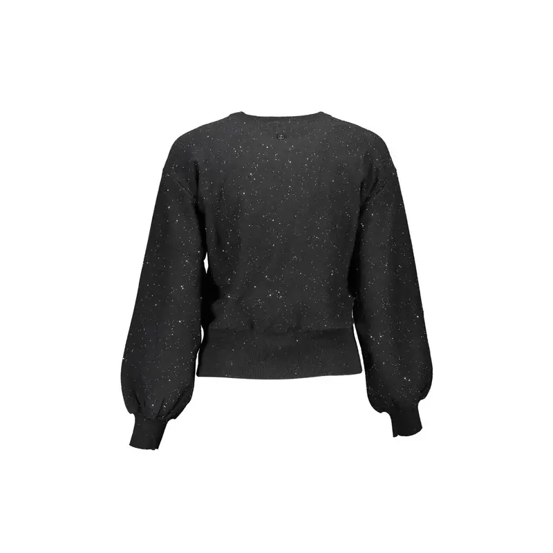 Maglia Donna Nera Dettagli a Contrasto Nero miniatura 2