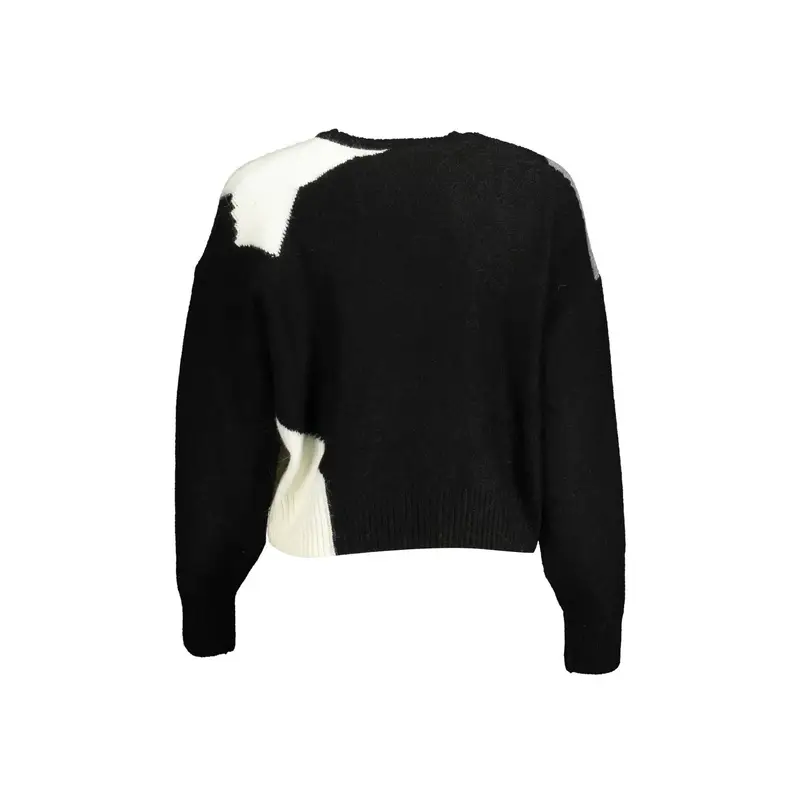 Maglia Donna Nera Dettagli a Contrasto Nero miniatura 2