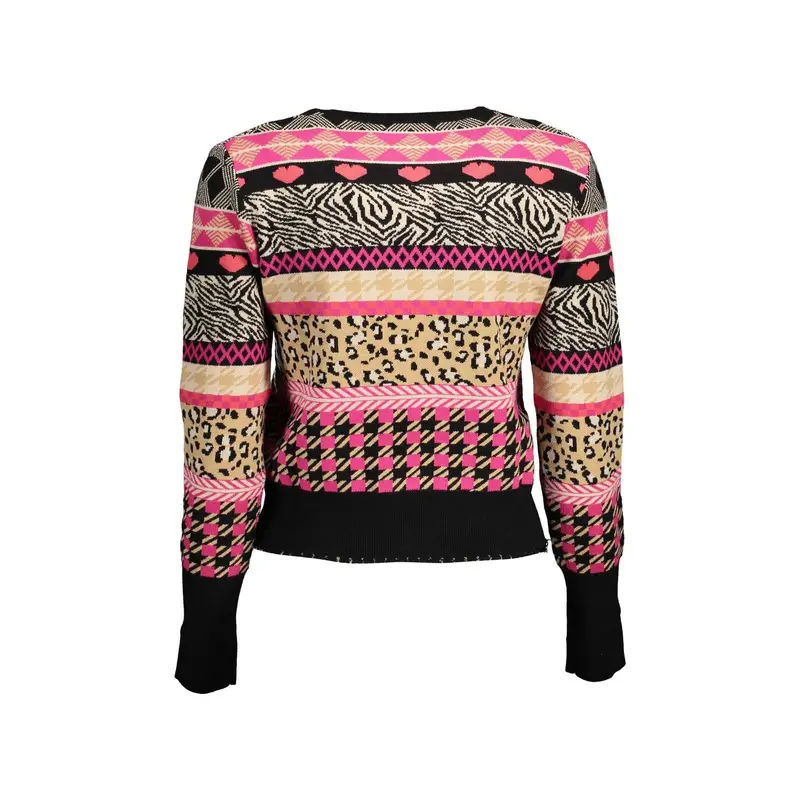 Maglia Donna Nera Dettagli a Contrasto Nero miniatura 2