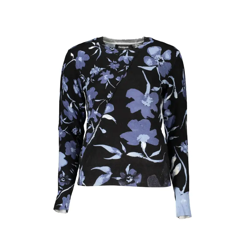 Maglia Donna Nera Stampa Logo Nero