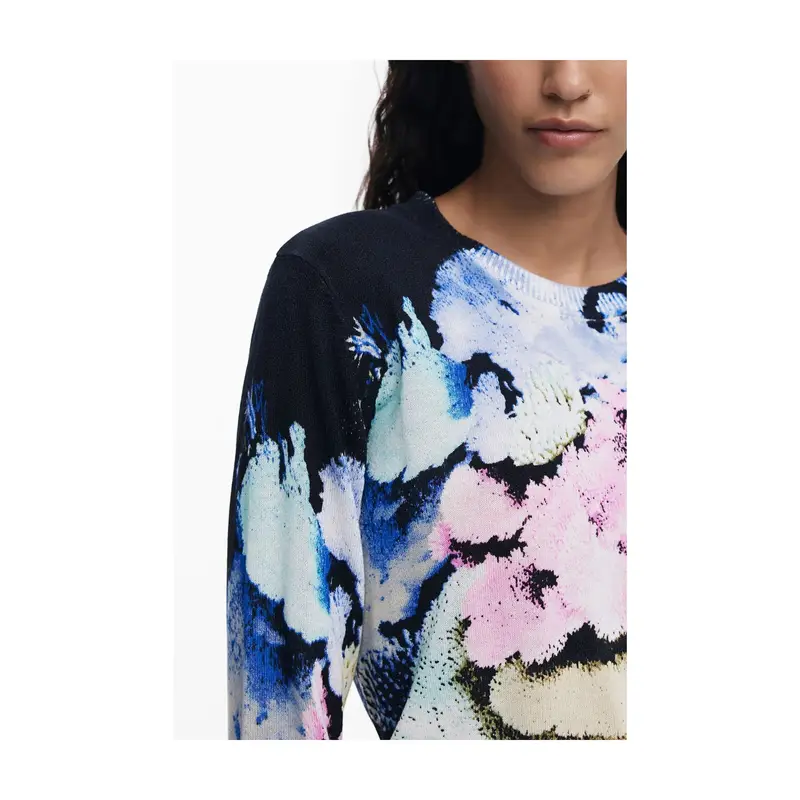 Maglia Donna Nero Fantasia Girocollo Jers Nenufar Lacroix miniatura 3