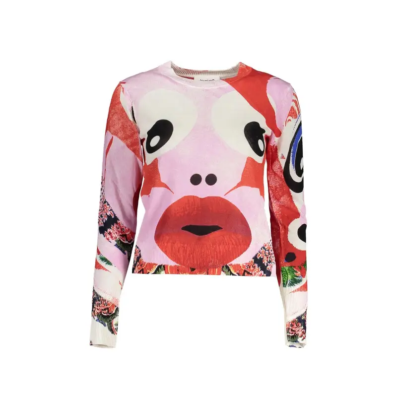 Maglia Donna Rosa Dettagli a Contrasto