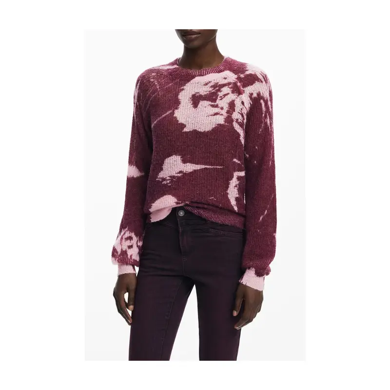 Desigual Maglia Donna Rosa con Logo