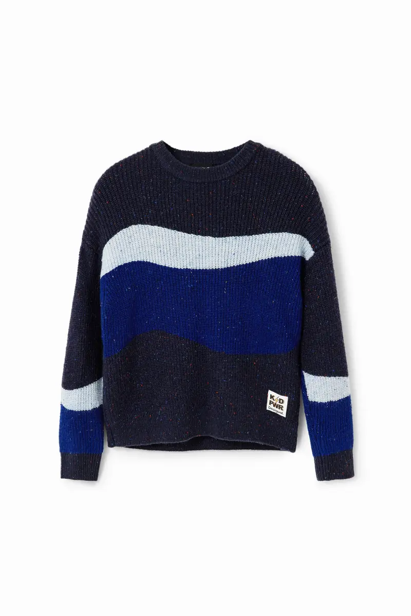 Maglia jacquard onde BLUE