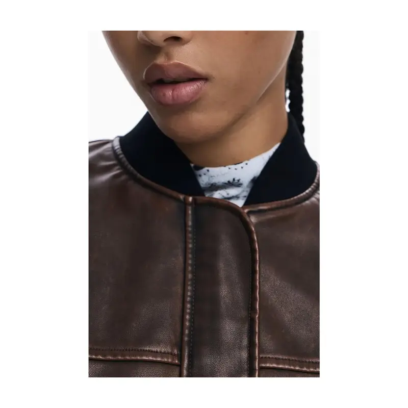 Desigual Maglia Poncho Donna Marrone con Zip miniatura 3