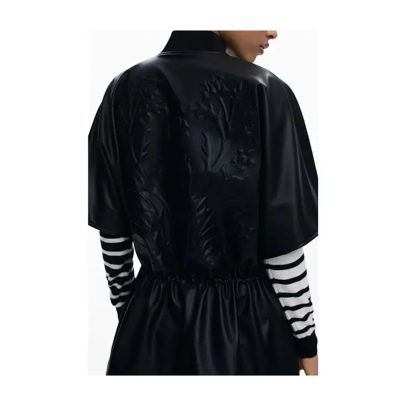 Desigual Maglia Poncho Donna Nero con Stampa in Rilievo miniatura 2