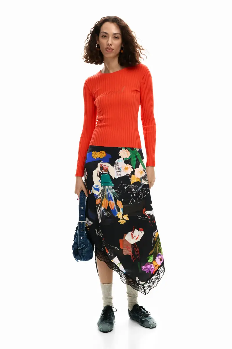 Maglietta a coste con logo RED miniatura 2