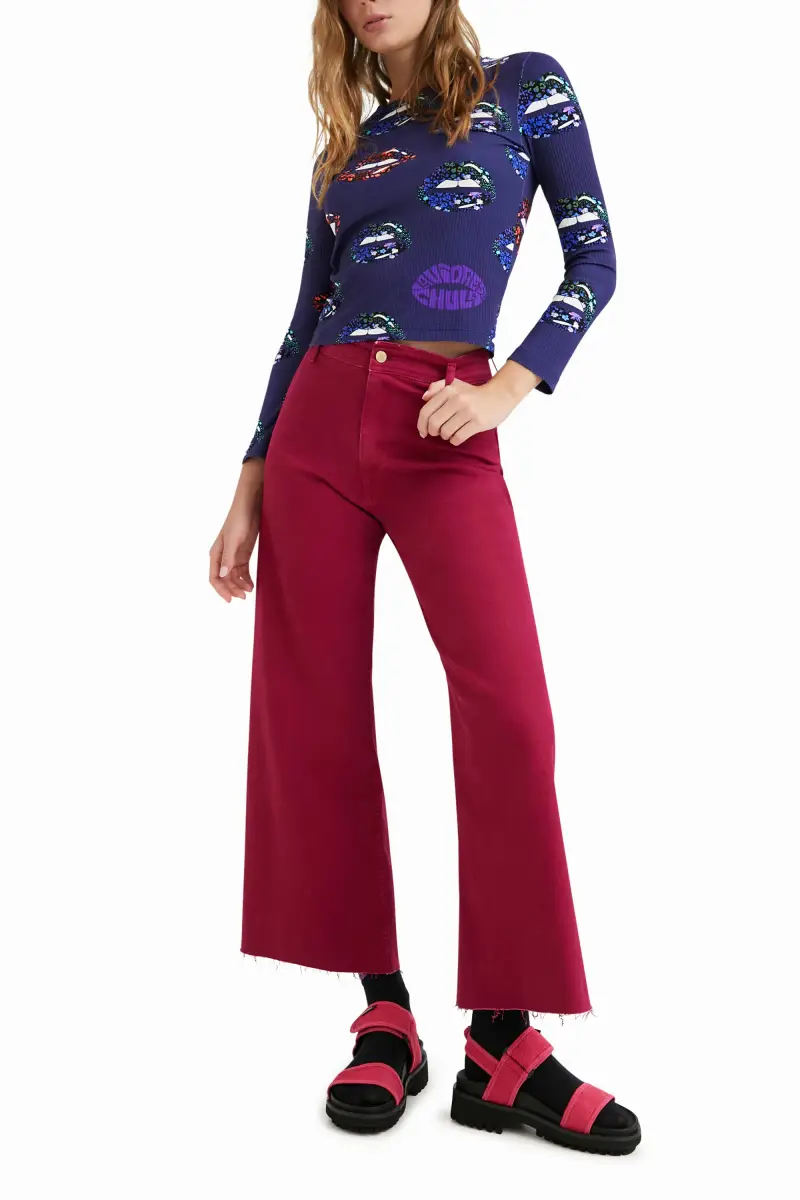 Maglietta a coste scollatura schiena RED miniatura 2