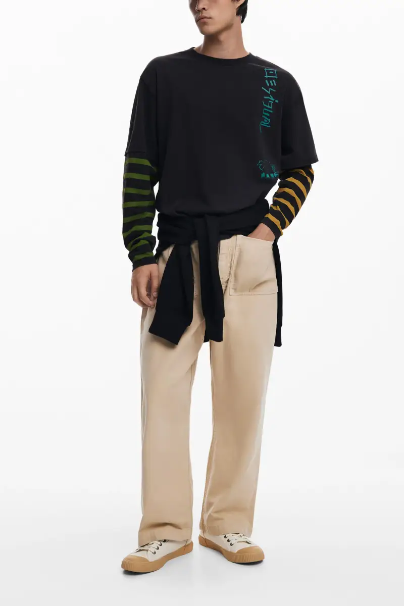 Maglietta a doppia manica BLACK miniatura 2