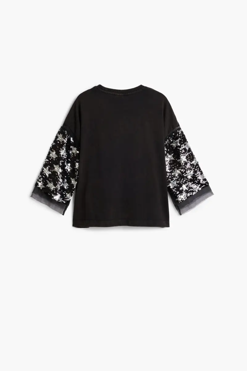 Maglietta a maniche con stelle BLACK miniatura 2