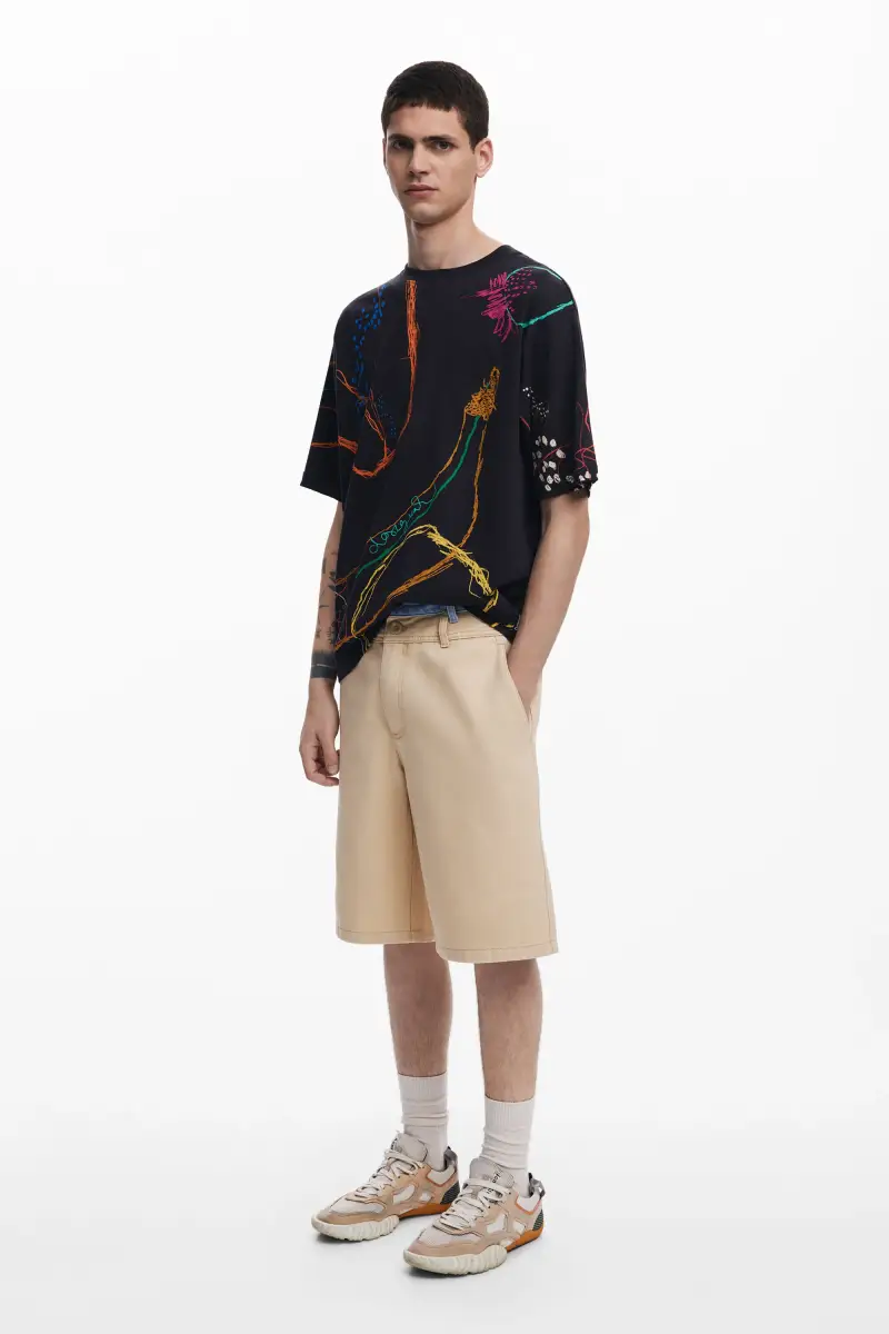 Maglietta a maniche corte con disegni BLACK miniatura 2