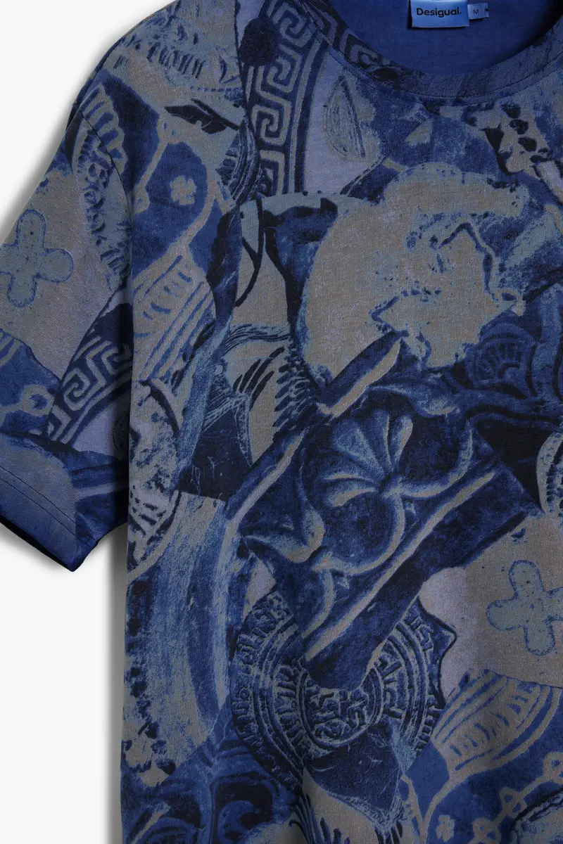 Maglietta a maniche corte con motivo mosaico BLUE miniatura 2