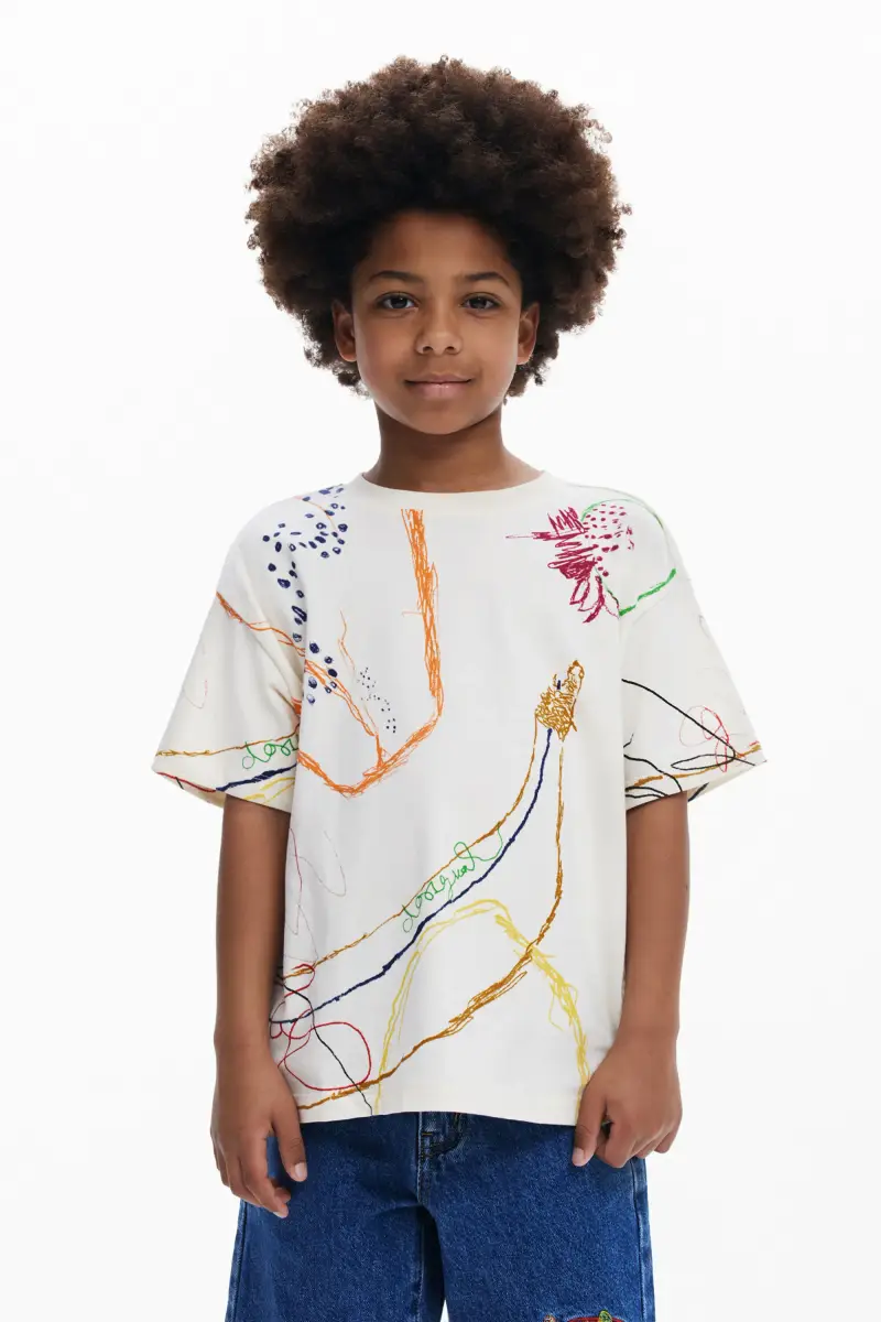 Desigual Maglia a Maniche Corte in Cotone con Stampa ArtyFit miniatura 2