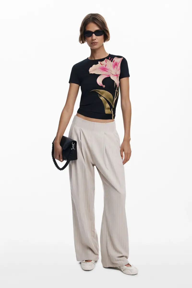 Maglietta a maniche corte orchidea BLACK miniatura 2