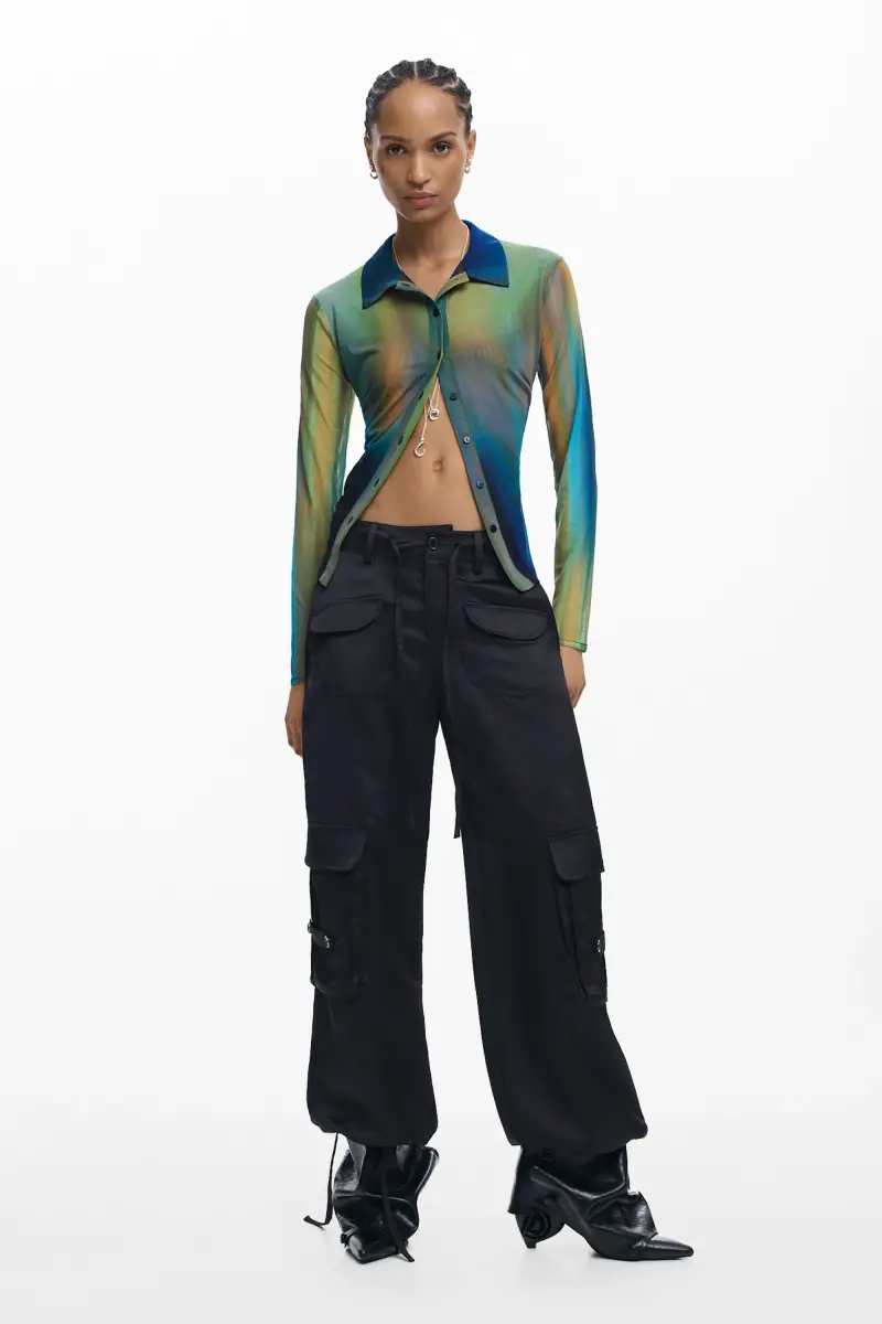 MAGLIETTA A MANICHE LUNGHE IN MAGLIA GREEN miniatura 2