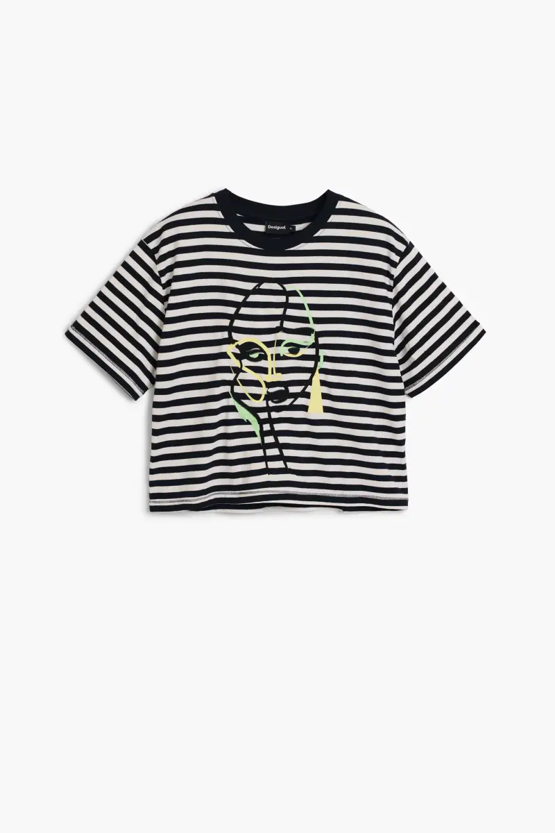 Maglietta a righe con faccia BLUE