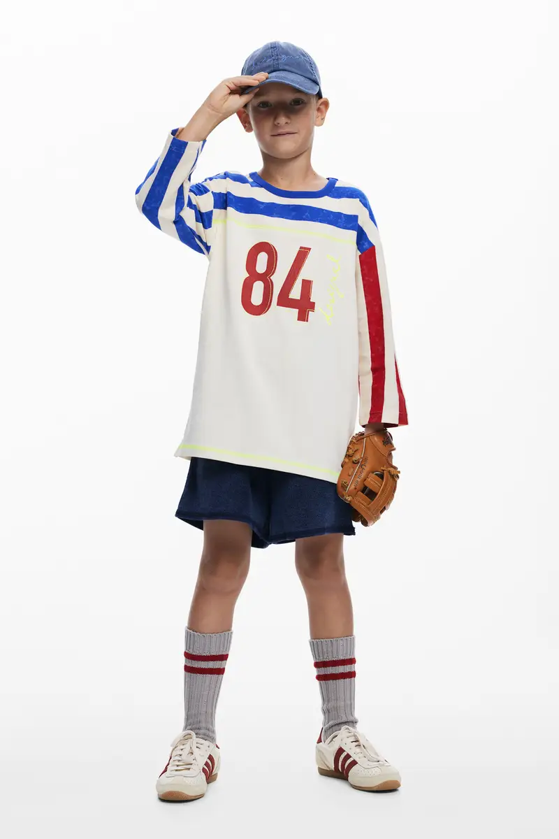 Maglietta a righe con maniche WHITE miniatura 2