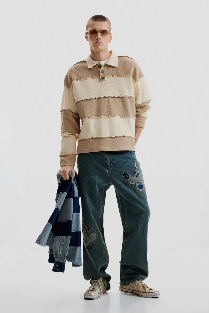 Maglietta a righe in maglia BLACK miniatura 2