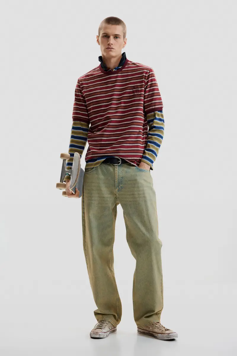 Desigual Maglia a righe in maglia rossa miniatura 2