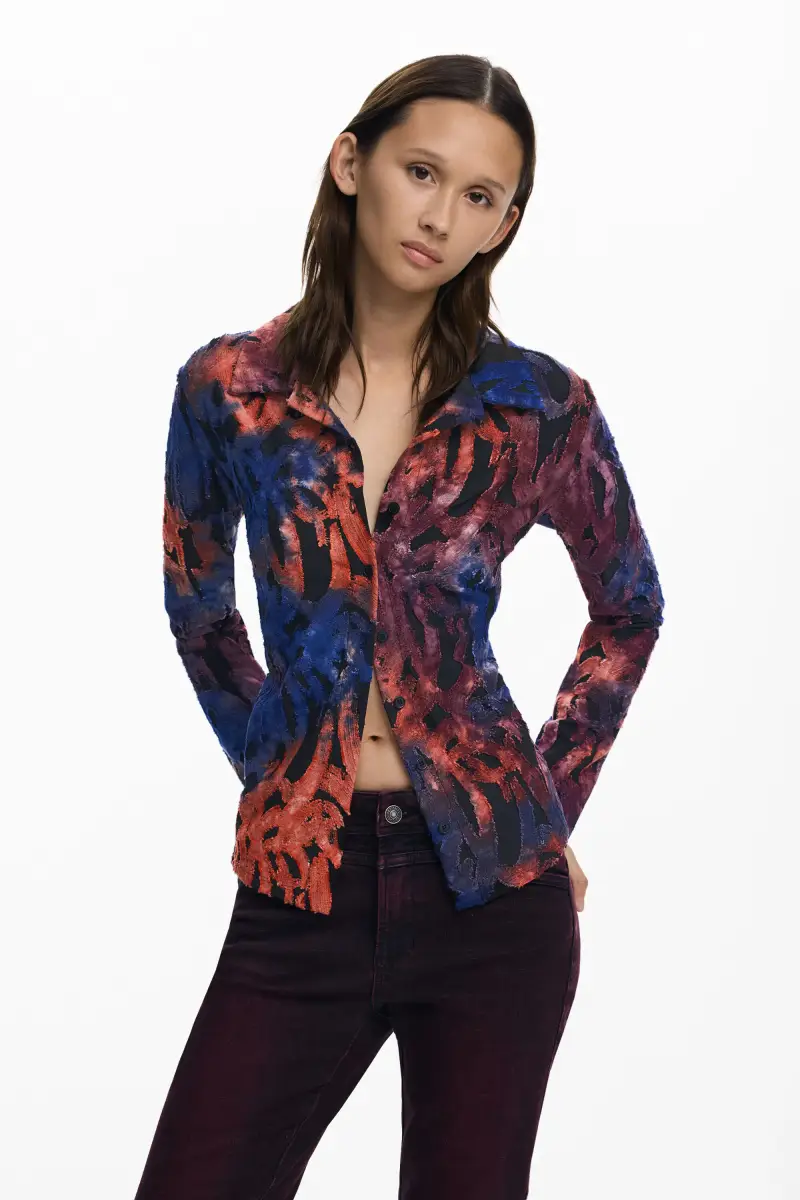 Maglietta abbottonata arty BLACK