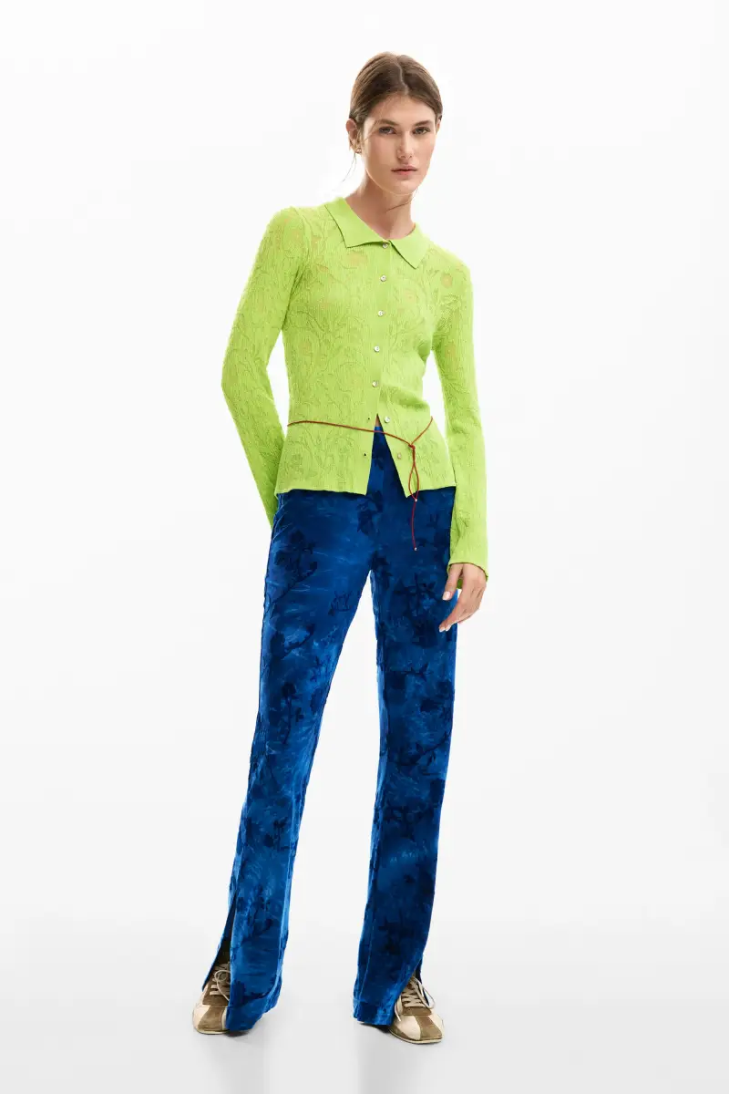 maglietta aderente a fiori GREEN miniatura 2