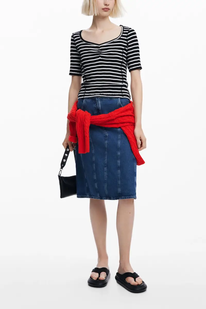 Maglietta aderente a tinta unita BLACK miniatura 2