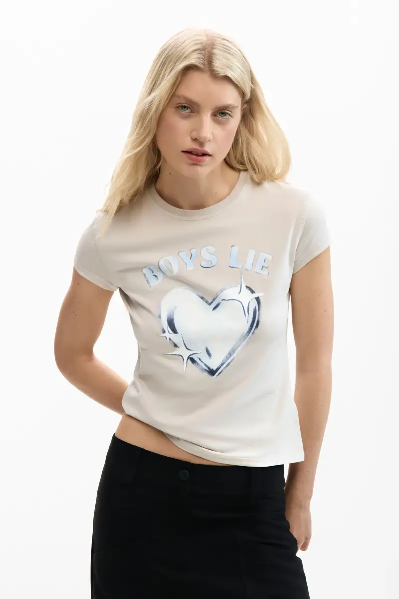 Maglietta aderente cuore BLUE