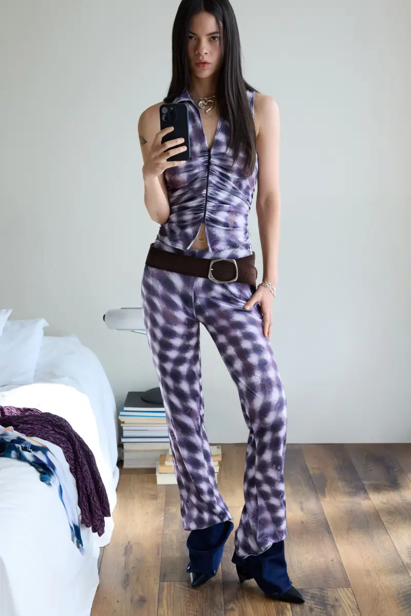 Maglietta arricciata con cerniera RED miniatura 2