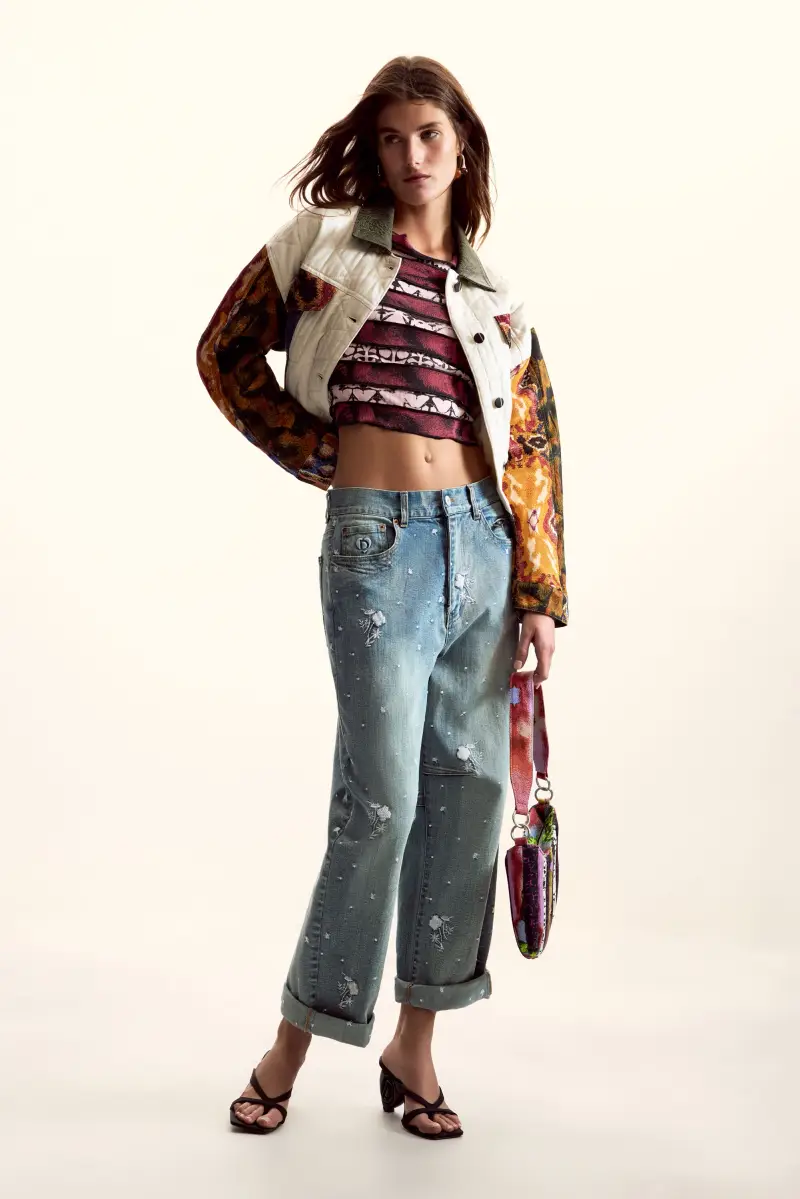 Desigual Maglietta arricciata donna multicolore