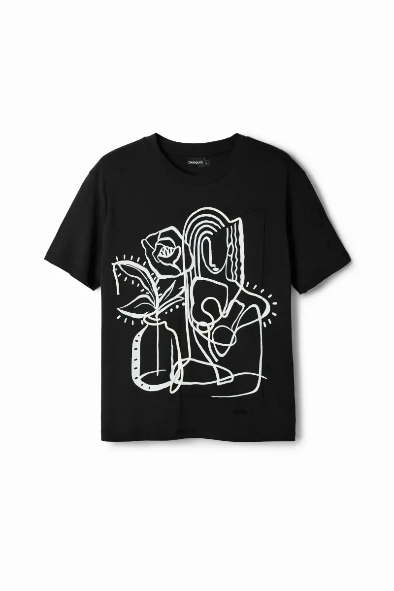 Maglietta arty illustrazioni BLACK