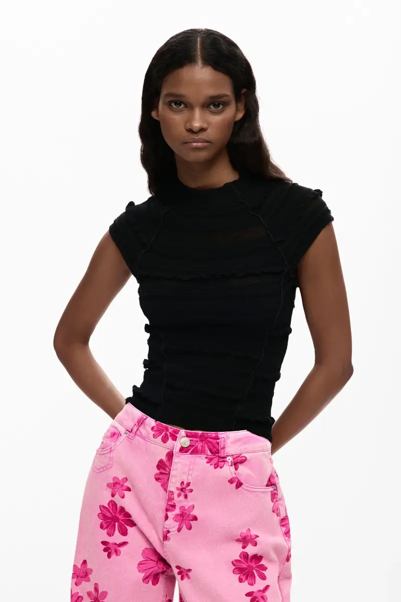 maglietta basic a maniche corte BLACK