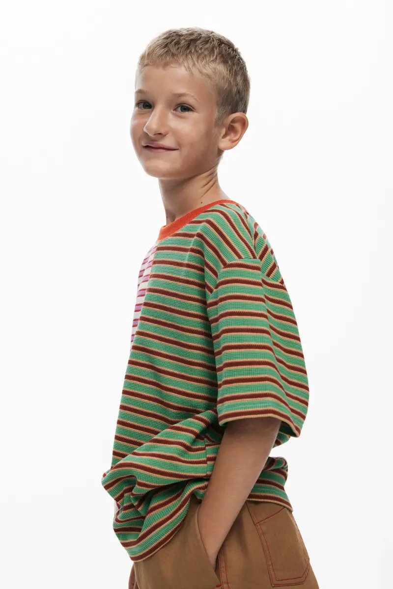 Maglietta bicolore a righe MATERIAL FINISHES miniatura 2