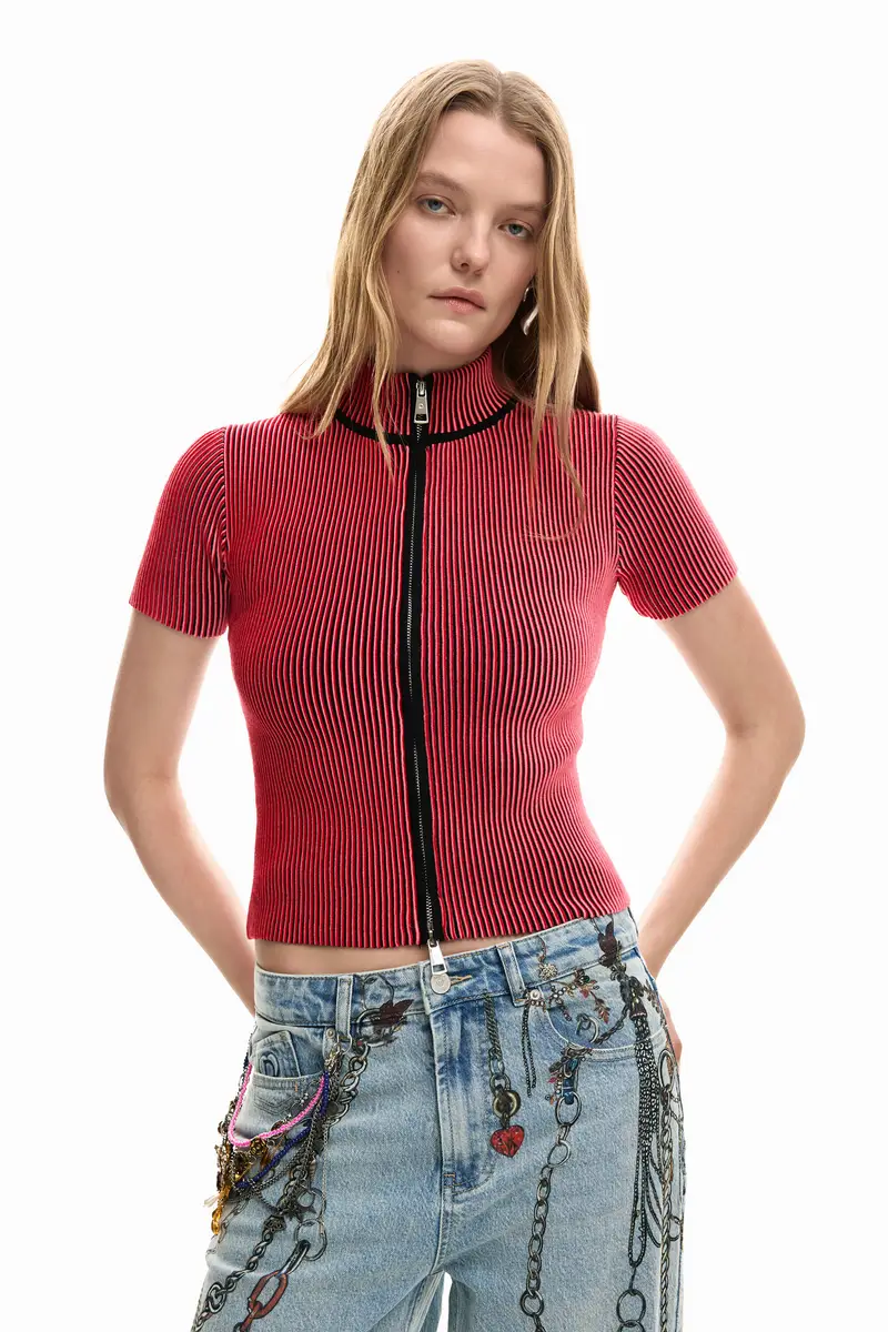 maglietta cangiante con cerniera RED