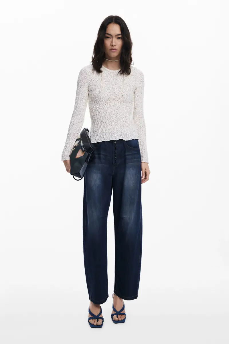 Maglietta con cuciture trasversali WHITE miniatura 2