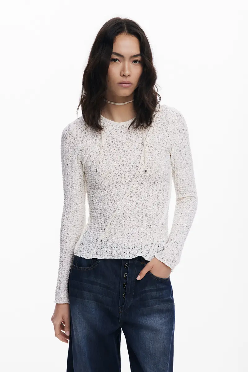 Maglietta con cuciture trasversali WHITE