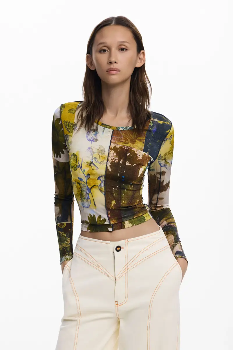 Maglietta con fiori autunnali GREEN