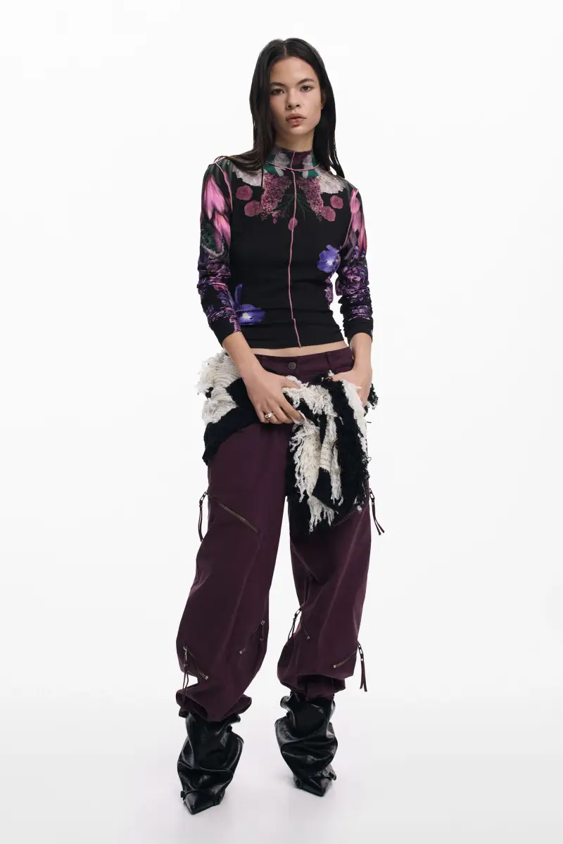 Maglietta con fiori e specchio BLACK miniatura 2