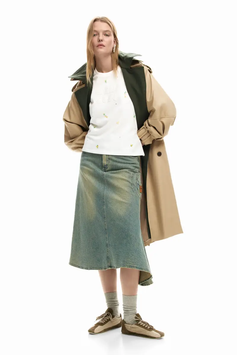 Maglietta con logo e applicazioni WHITE miniatura 2