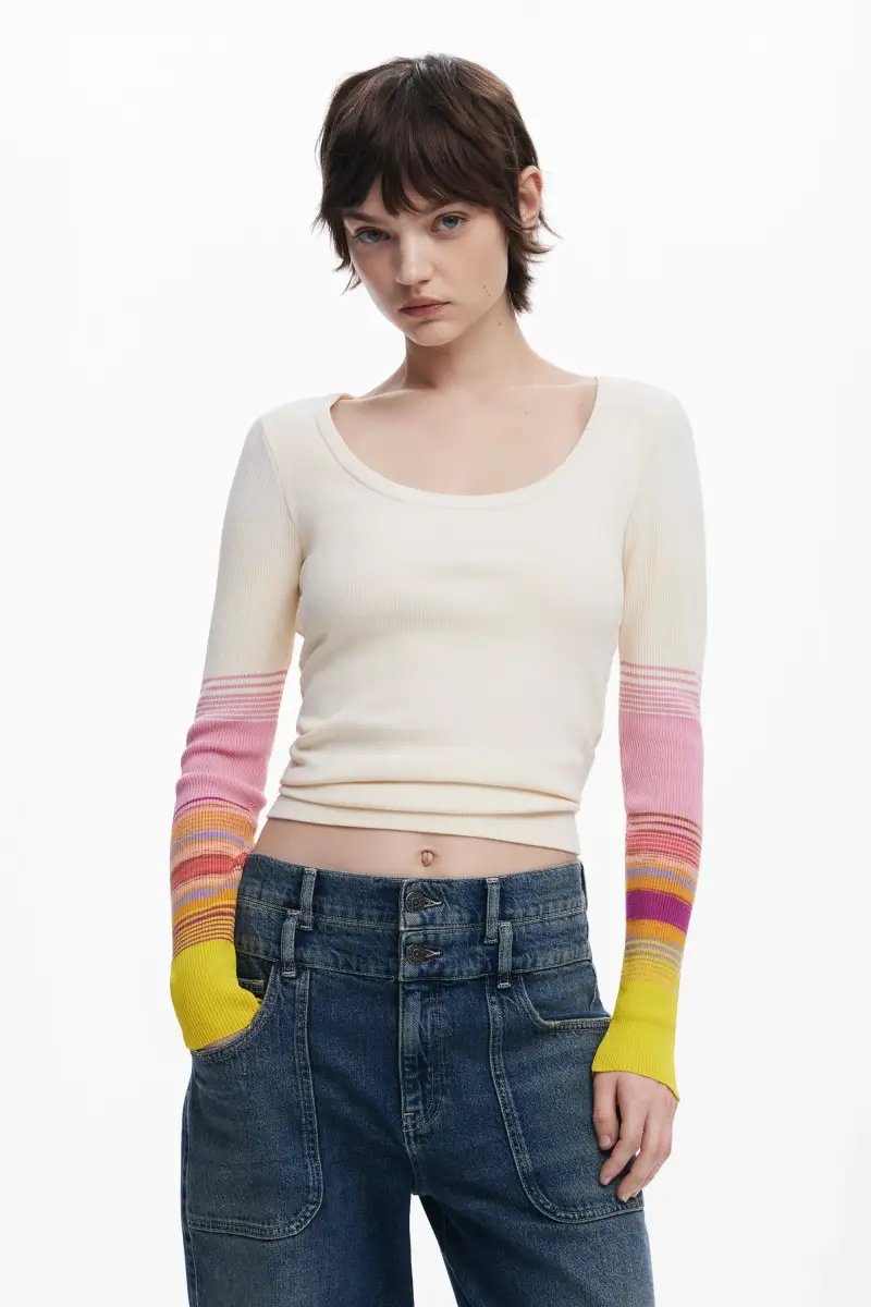 Maglietta con maniche stampate WHITE