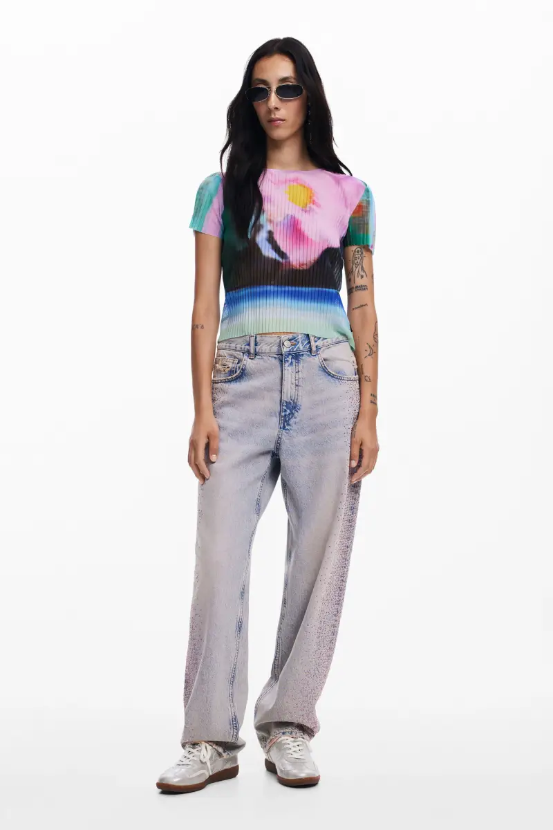 Maglietta con paesaggio sfumato GREEN miniatura 2