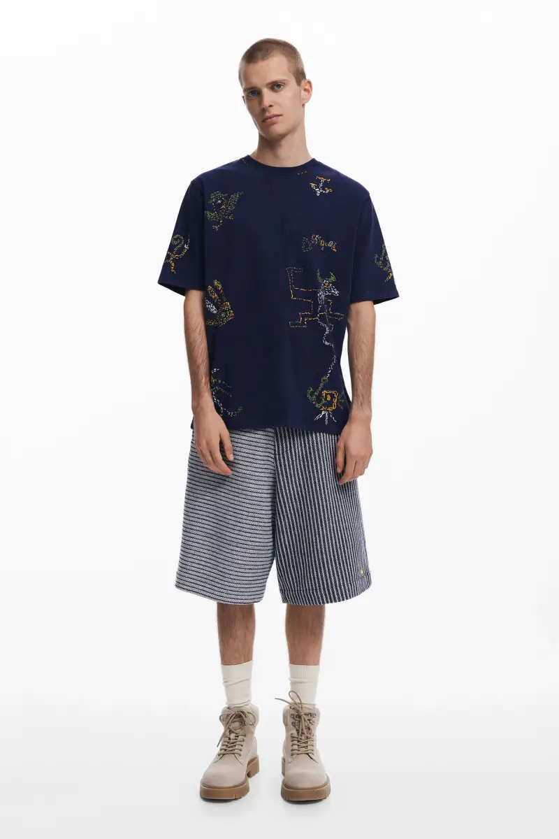 Maglietta con ricami tribali BLUE miniatura 2