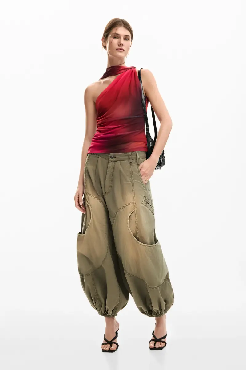 Maglietta con scollo annodato RED miniatura 2