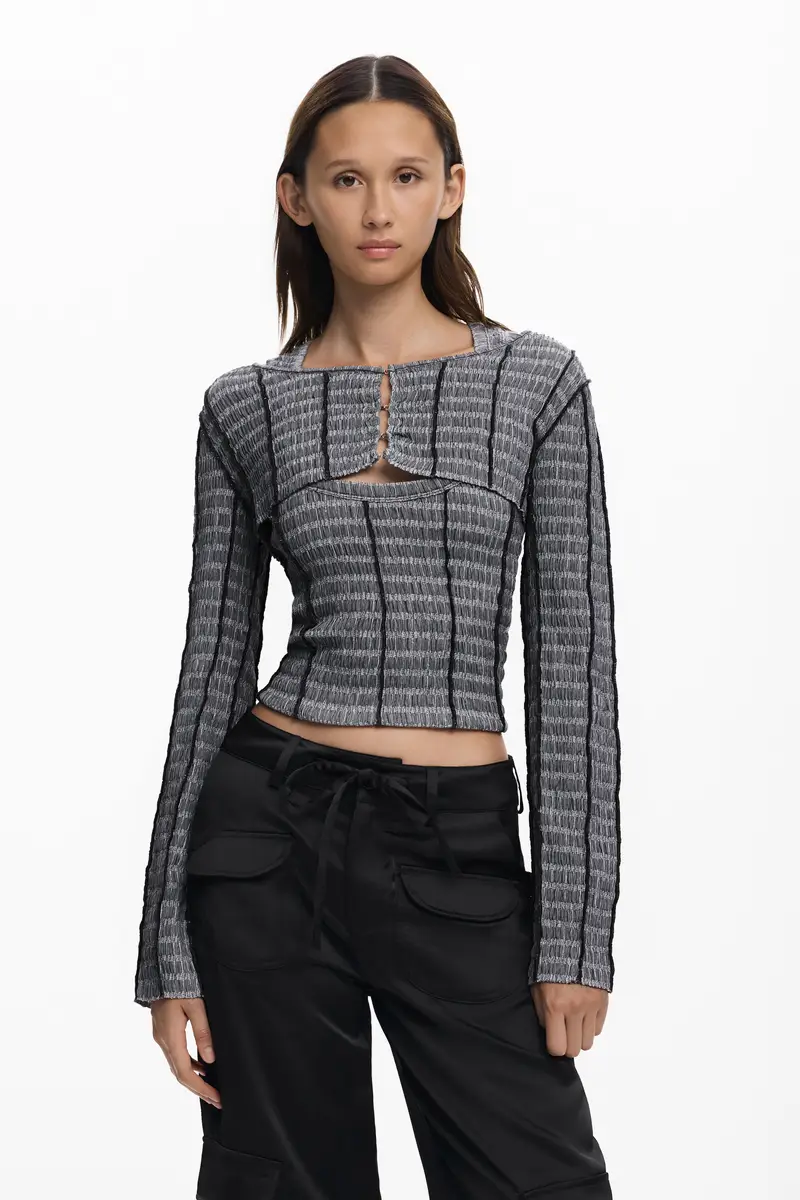 Maglietta con texture rimovibile BLACK